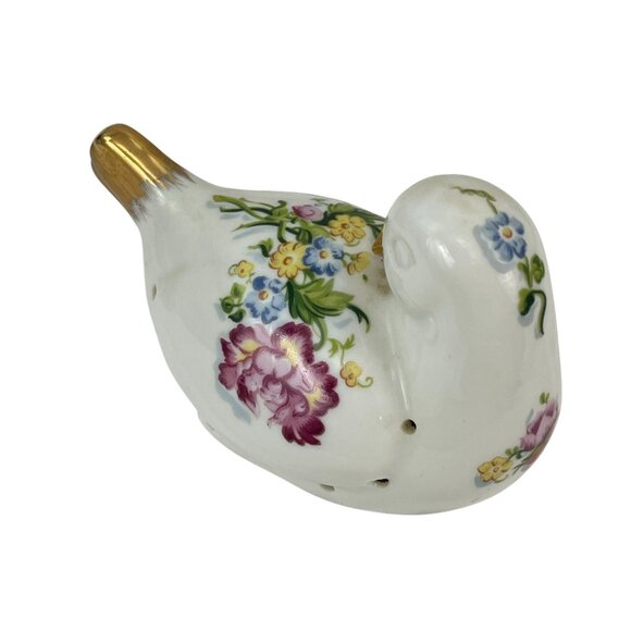 Vintage Elizabeth Arden Chelsea Gardens Porcelain Dove Figurine Floral Gold Acce - Picture 2 of 10
